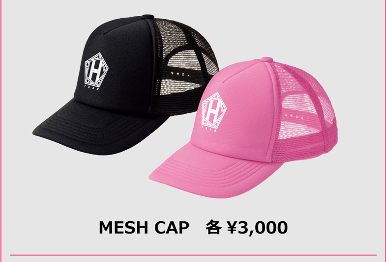 MESH CAP 黒/ピンク 各3,000円