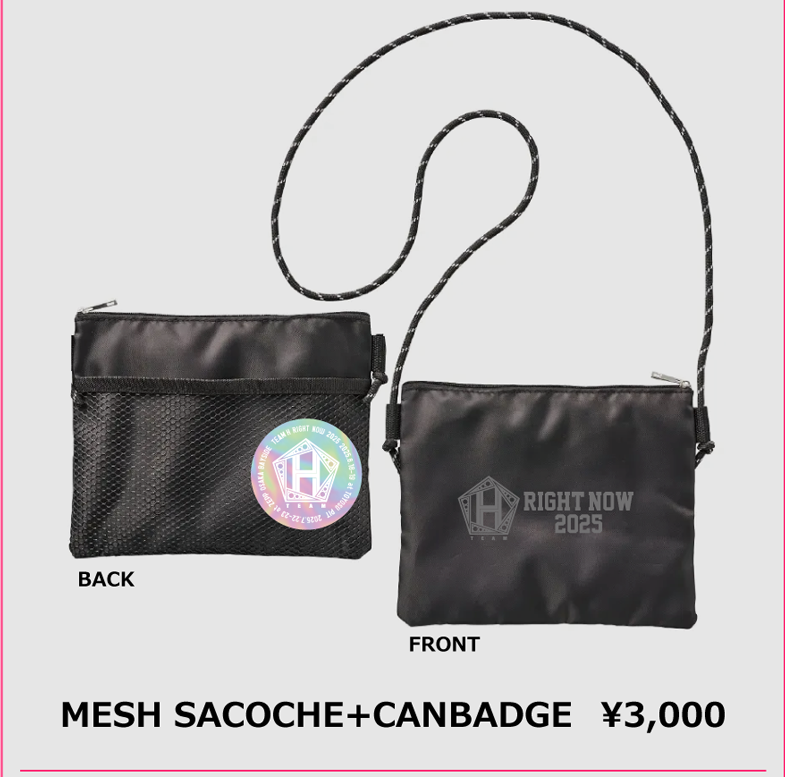 MESH SACOCHE +CANBADGE 3,000円